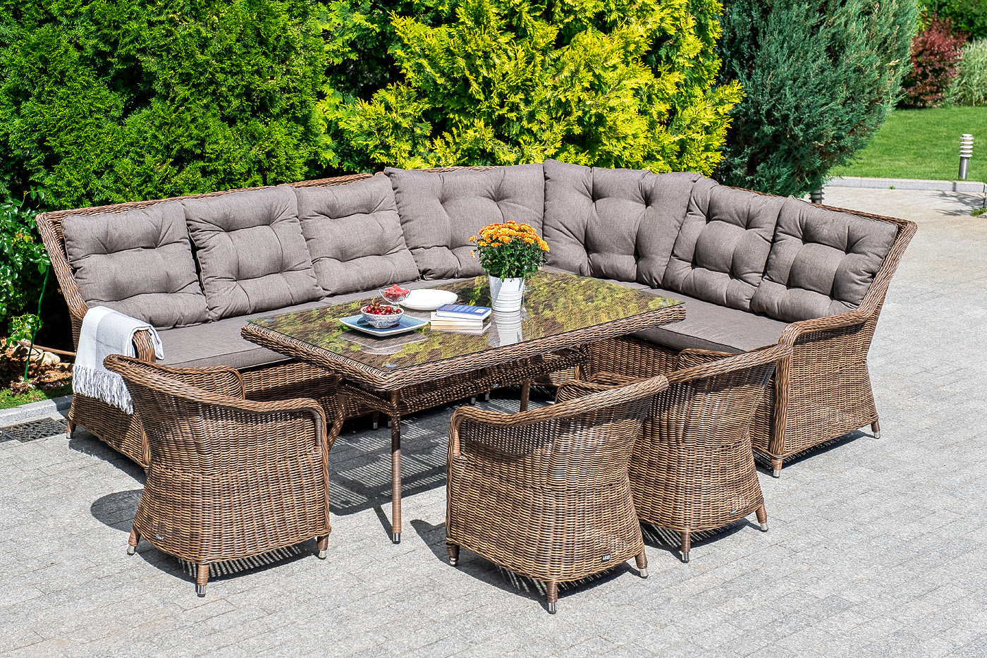 Латте плетеный стол из искусственного ротанга 160х90см, цвет коричневый фото 6