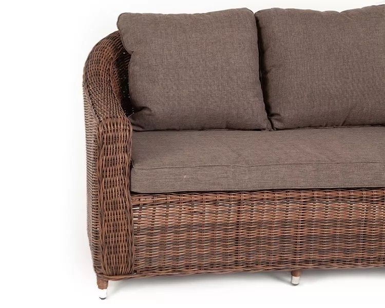 Диван двухместный Кон Панна 4SIS из искусственного ротанга, цвет коричневый фото 4