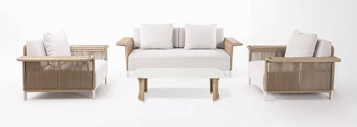 Лаунж-Зона Мальдивы 4SIS из искусственного ротанга, цвет соломенный фото 2