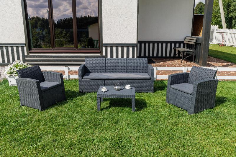 Обеденный комплект Lana M Royal Family из пластика, цвет графит фото 4