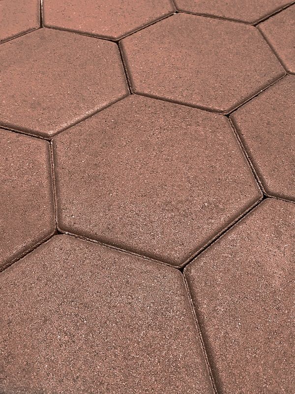 Тротуарная плитка Koldiz Шестигранник 60 мм Моно Бордовый фото 1