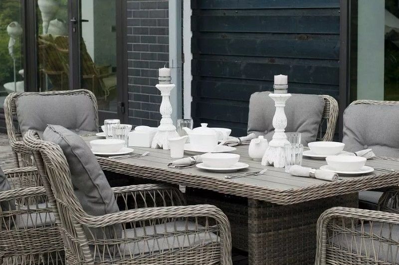 Обеденная группа Цесена 4SIS из искусственного ротанга, цвет бежевый фото 4