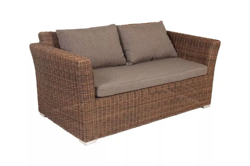 Диван двухместный Капучино 4SIS из искусственного ротанга, цвет коричневый фото 2