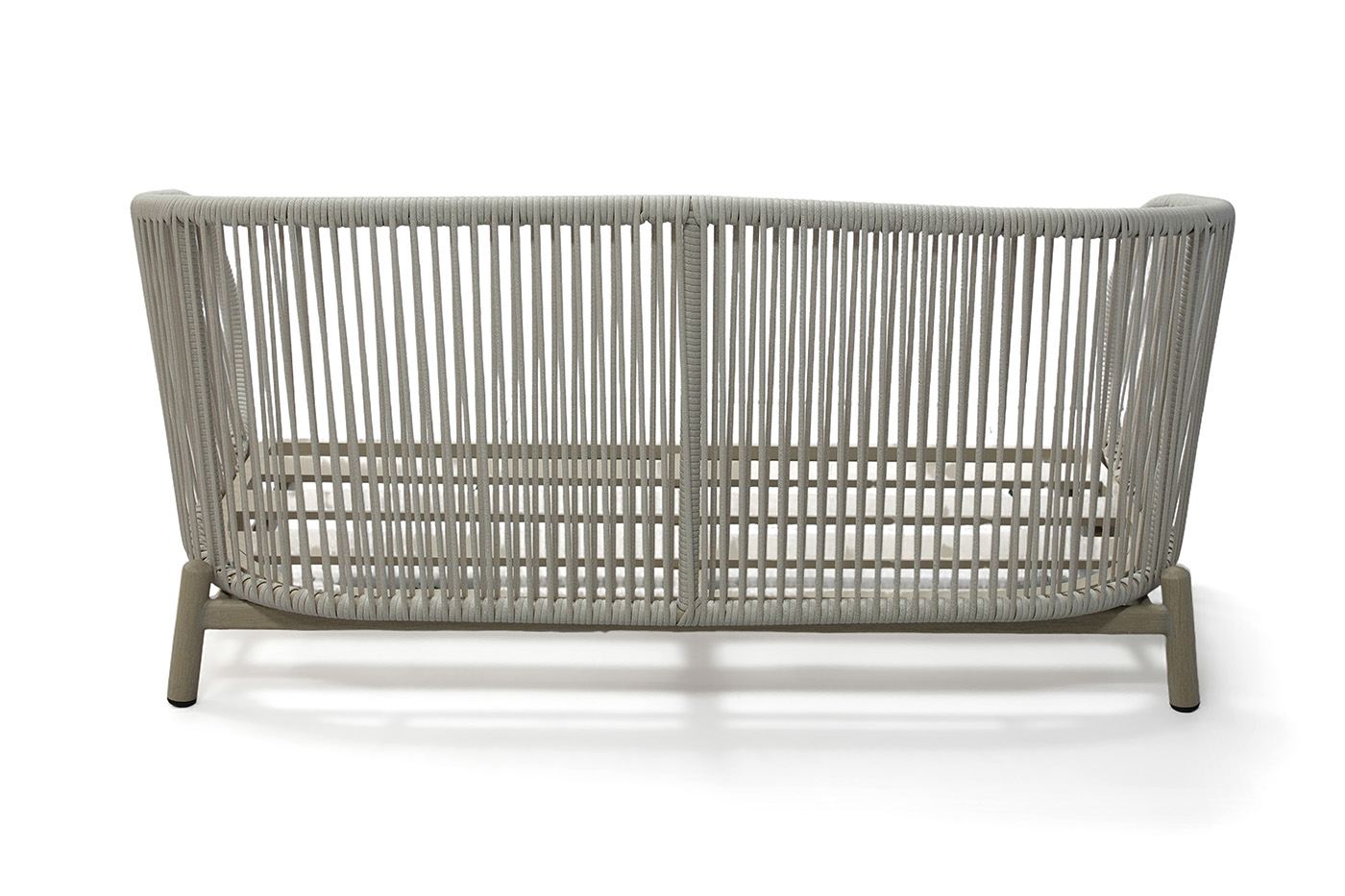 Прато диван двухместный из искусственного ротанга, цвет светло-серый, каркас под дерево (холодно-бежевый) фото 7