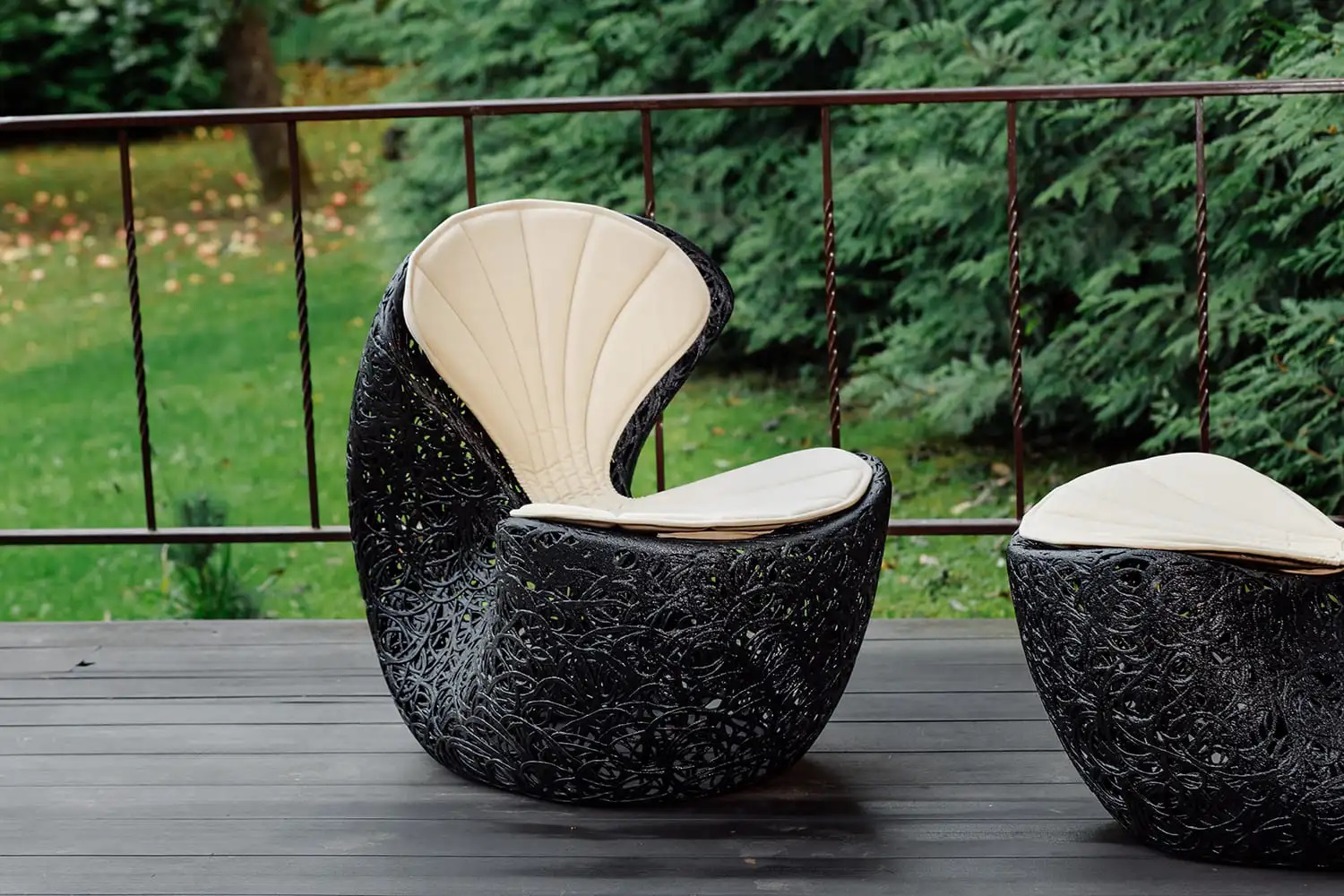 Кресло Vitgarden Shell Chair из базальта, цвет черный фото 2