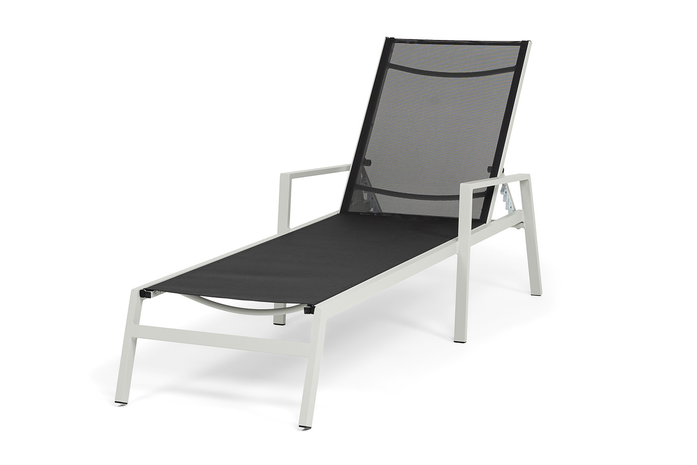 Парма шезлонг, каркас алюминий светло-серый (RAL7035) муар, ткань текстилен темно-серая фото 2