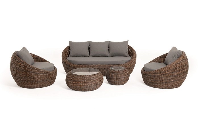 Лаунж-Зона Барселона 4SIS из искусственного ротанга, цвет коричневый фото 2