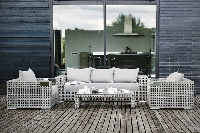 Лаунж-Зона Тито 4SIS из искусственного ротанга, цвет серый фото 1