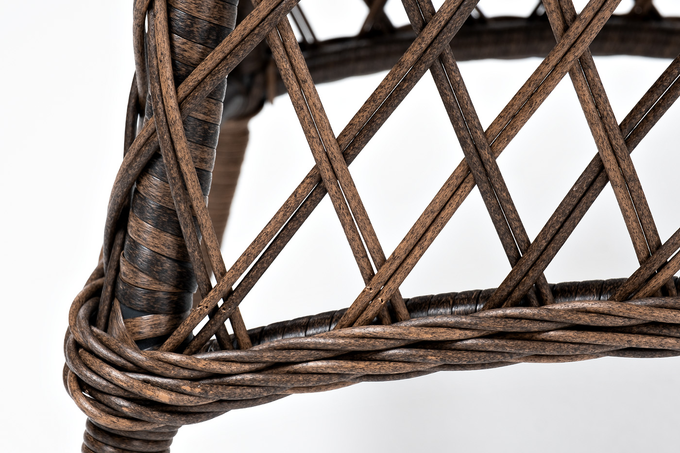 Эспрессо плетеный круглый стол, диаметр 80 см, цвет коричневый фото 6