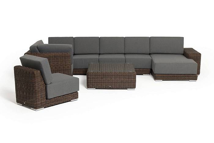 Трансформирующаяся Капри 4SIS лаунж-зона из искусственного ротанга, цвет коричневый фото 1