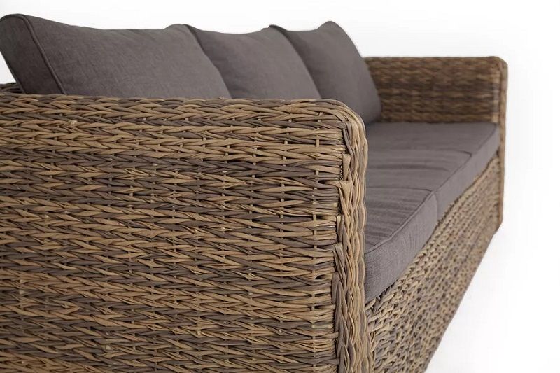 Диван трехместный Кальяри 4SIS из искусственного ротанга (гиацинт), цвет соломенный фото 5