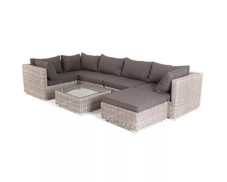 Лаунж-зона трансформирующаяся Лунго 4SIS из искусственного ротанга, цвет бежевый фото 1