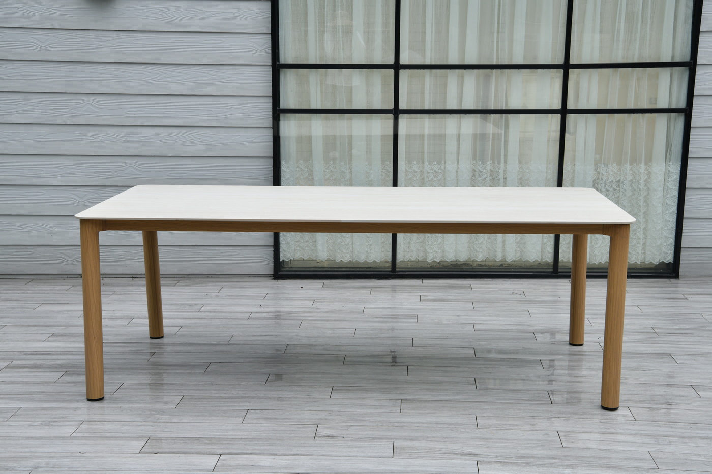 Кейптаун стол обеденный из алюминия, столешница из искусственного камня фото 2