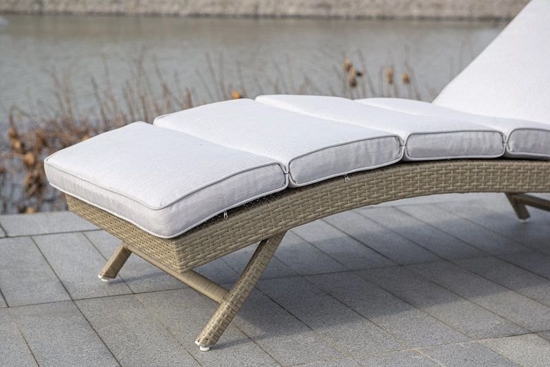 Шезлонг Лиссабон 4SIS из искусственного ротанга, цвет соломенный фото 5