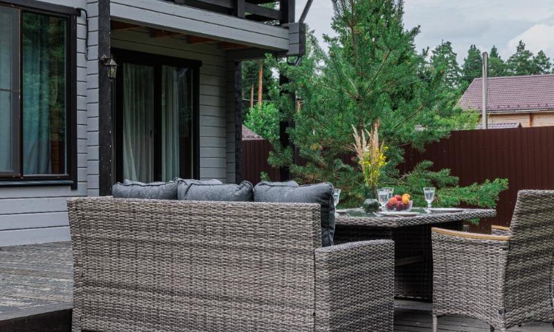 Угловой комплект Zorro Wood Double Royal Family из искусственного ротанга, цвет серый фото 5