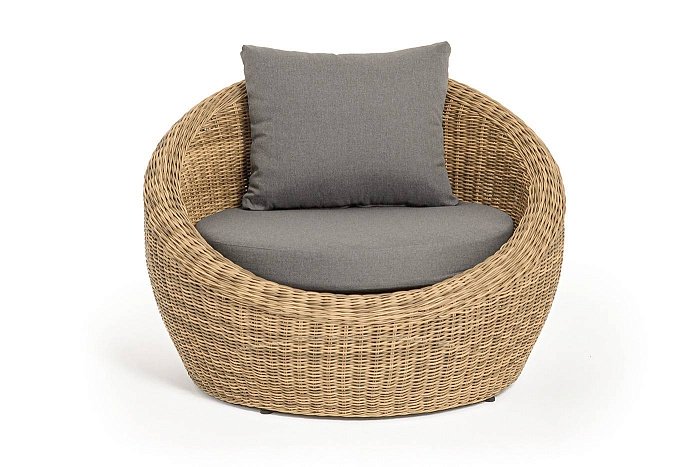 Кресло Барселона 4SIS из искусственного ротанга, цвет соломенный фото 2