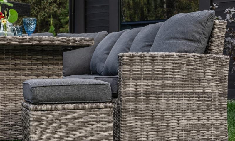 Угловой комплект Zorro Plus Double Royal Family из искусственного ротанга, цвет серый фото 4