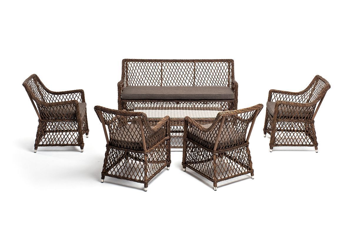 Лаунж-зона Асти 4SIS из искусственного ротанга, цвет коричневый 6 персон фото 4