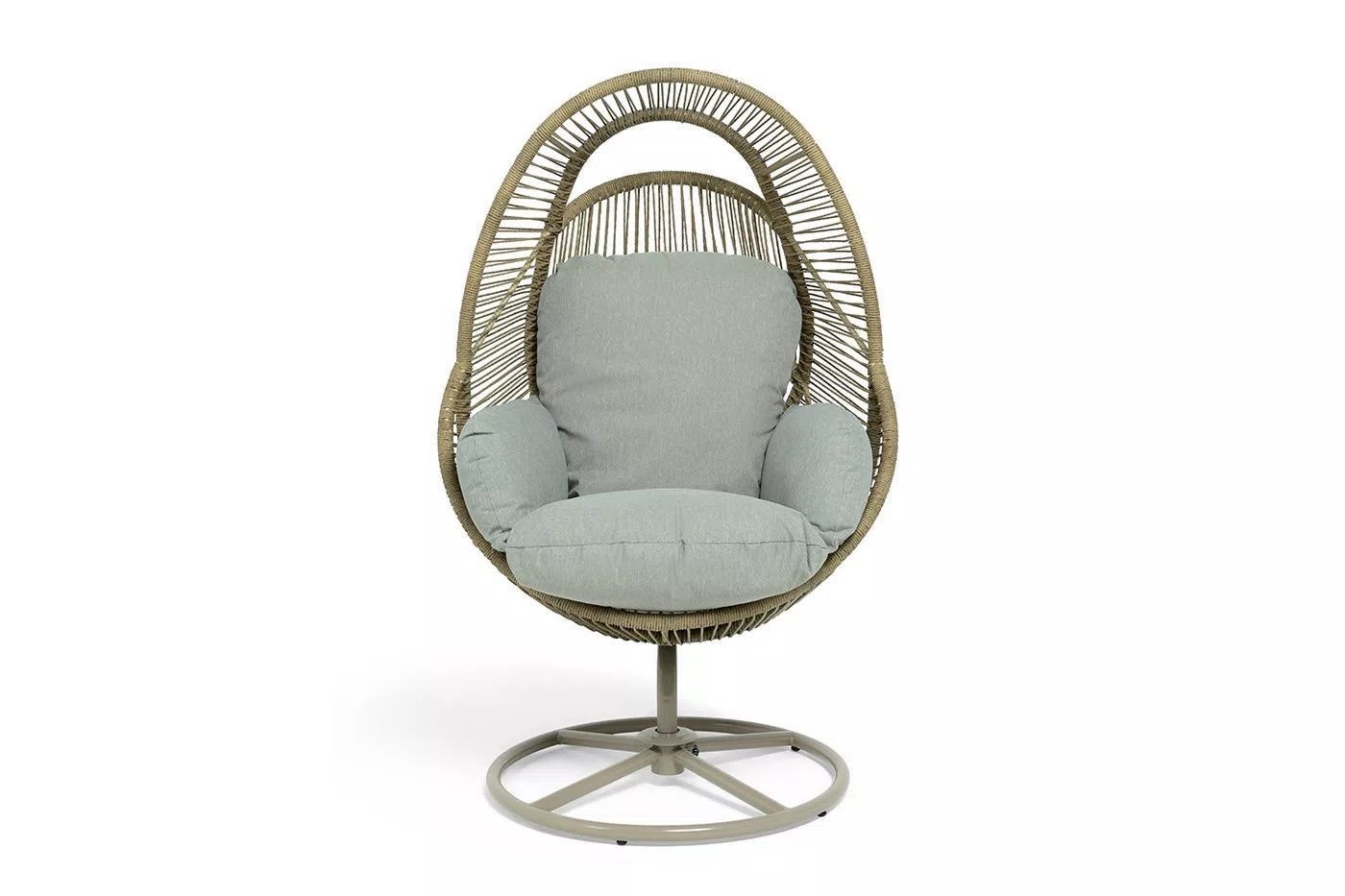 Кресло-кокон Барселона 4SIS из искусственного ротанга, цвет соломенный фото 3