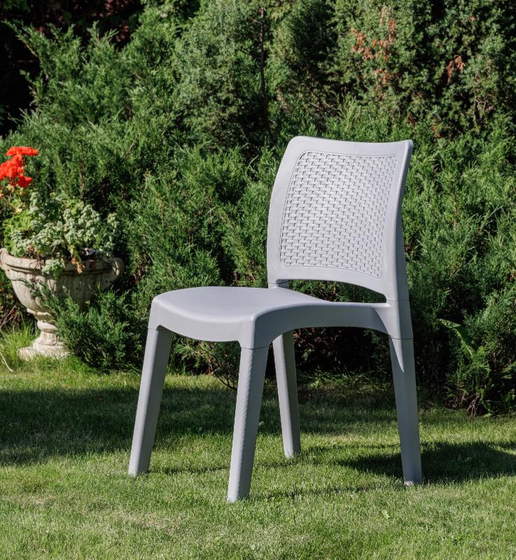 Обеденный стул July Royal Family из пластика, цвет светло-серый фото 1