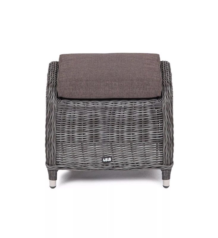 Плетеный пуф Толедо 4SIS из искусственного ротанга, цвет графит фото 3