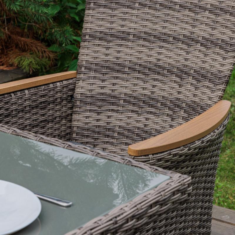 Угловой комплект Zorro Wood Royal Family из искусственного ротанга, цвет серый фото 8