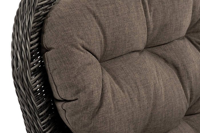 Кресло Алиса 4SIS плетеное, цвет графит с подушками фото 2