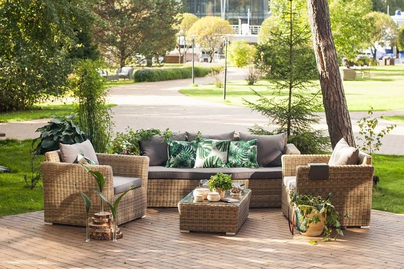 Диван трехместный Капучино 4SIS из искусственного ротанга, цвет соломенный фото 6