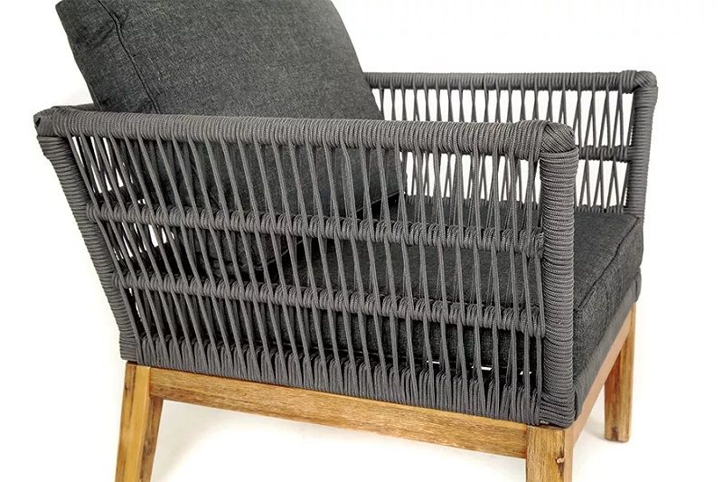 Кресло Мальорка 4SIS из роупа (веревки), цвет темно-серый фото 4
