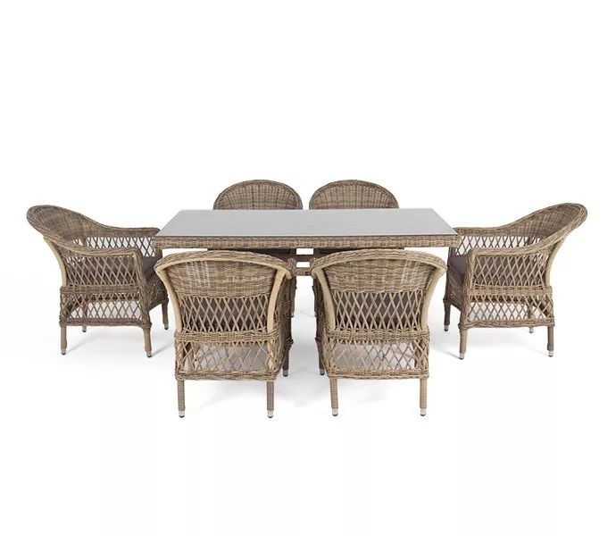 Обеденная группа Амароне 4SIS из искусственного ротанга, цвет соломенный фото 2