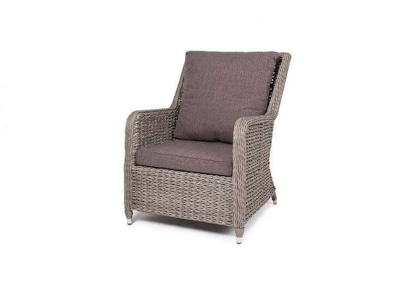Плетеное кресло Гляссе 4SIS из искусственного ротанга (гиацинт), цвет графит фото 1