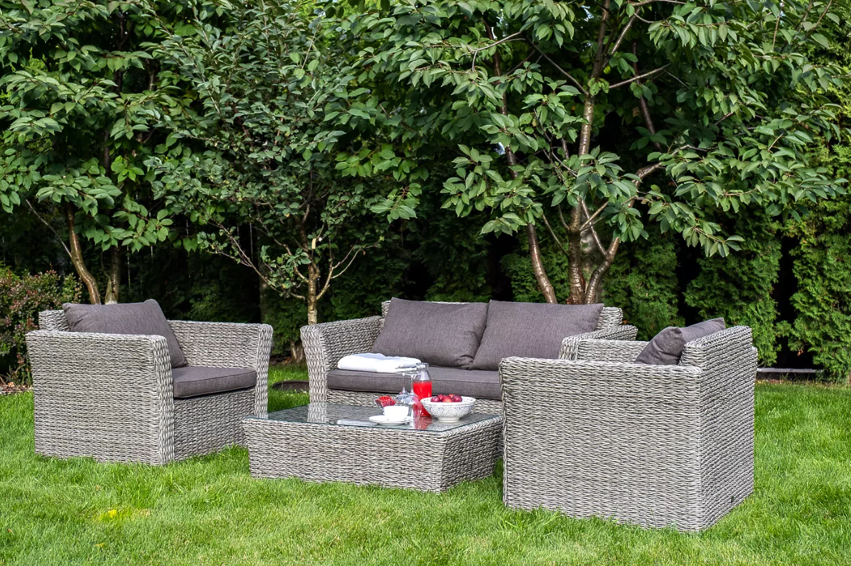 Лаунж-зона Капучино Сингл 4SIS из искусственного ротанга (гиацинт), цвет серый фото 2