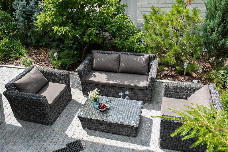 Лаунж-зона Капучино Сингл 4SIS из искусственного ротанга, цвет графит фото 2