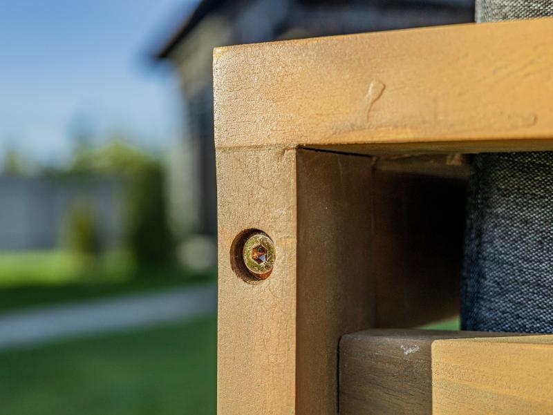 Лаунж-зона Brooklyn Royal Family из дерева с угловым диваном, цвет серый фото 15