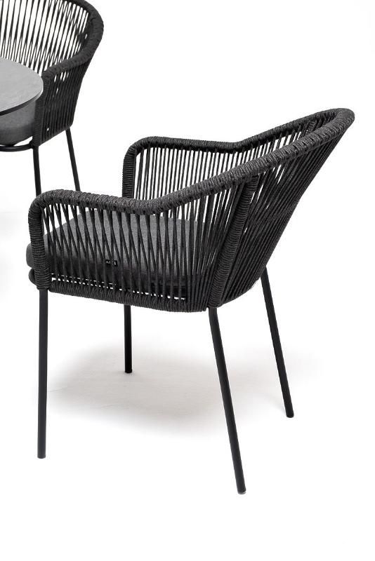 Обеденная группа Лион 4SIS на 4 персоны со стульями "Лион" темно-серый, круглый стол "серый гранит" фото 4