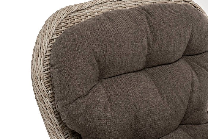 Кресло Алиса 4SIS плетеное, цвет бежевый с подушками фото 2