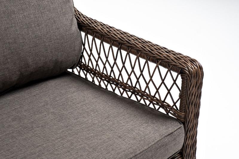 Диван трехместный Гранд Латте 4SIS из искусственного ротанга, цвет коричневый фото 9