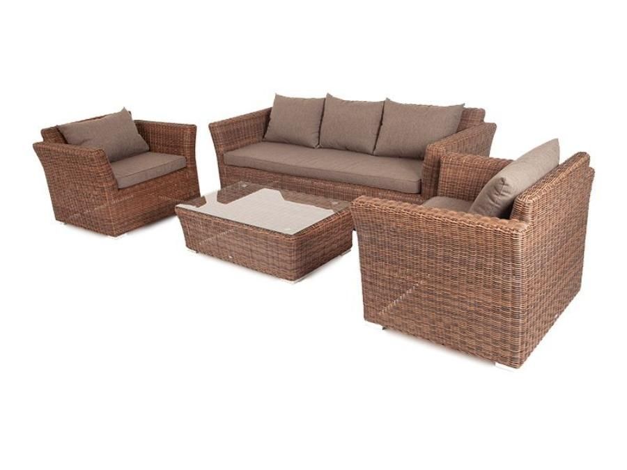 Лаунж-зона Капучино 4SIS из искусственного ротанга, цвет коричневый фото 1