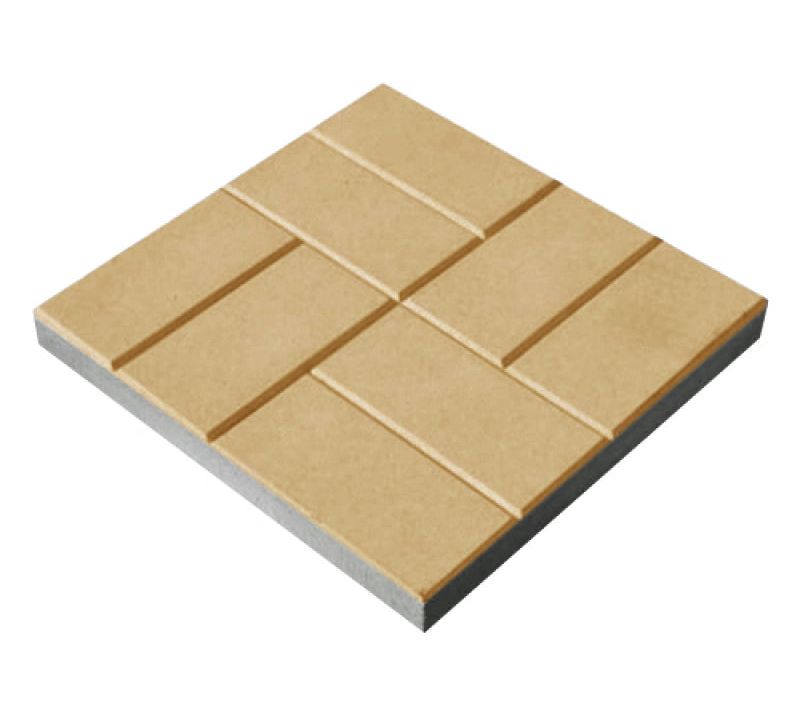 Тротуарная плитка 342 Механический завод Квадрат 500х500х70 мм, Бежевый фото 1