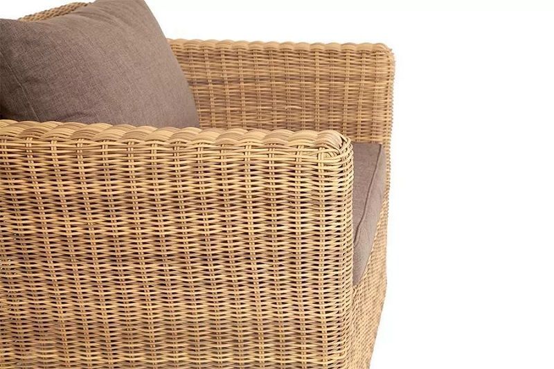 Кресло Капучино 4SIS из искусственного ротанга, цвет соломенный фото 2