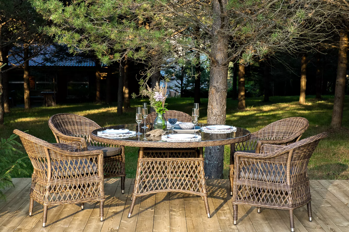 Обеденная Эспрессо–150 S 4SIS группа плетеная, цвет коричневый фото 1