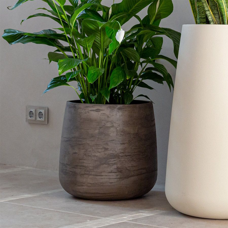 Кашпо Concretika Овал D30 H41 Конкрит грей дарк фото 4