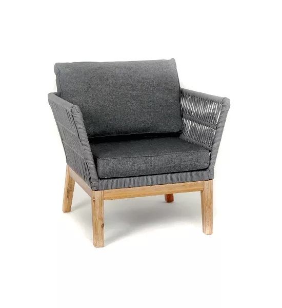 Кресло Мальорка 4SIS из роупа (веревки), цвет темно-серый фото 3