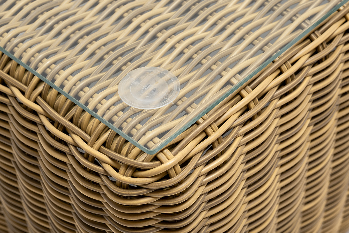 Боно журнальный столик из искусственного ротанга, цвет соломенный фото 4