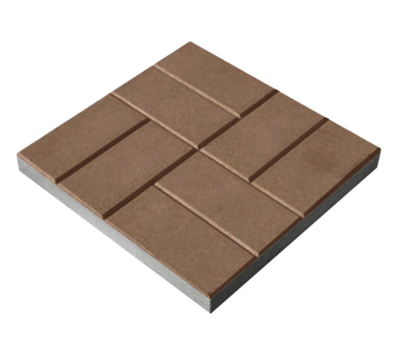 Тротуарная плитка 342 Механический завод Квадрат 500х500х70 мм, Коричневый фото 1