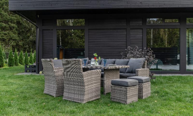 Угловой комплект Zorro Plus Double Royal Family из искусственного ротанга, цвет серый фото 3