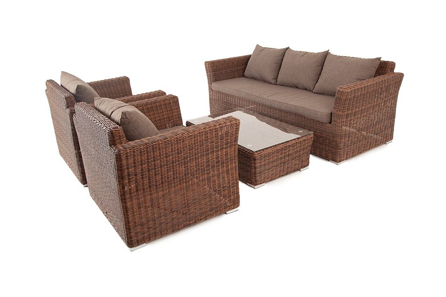 Лаунж-зона Капучино 4SIS из искусственного ротанга, цвет коричневый фото 3