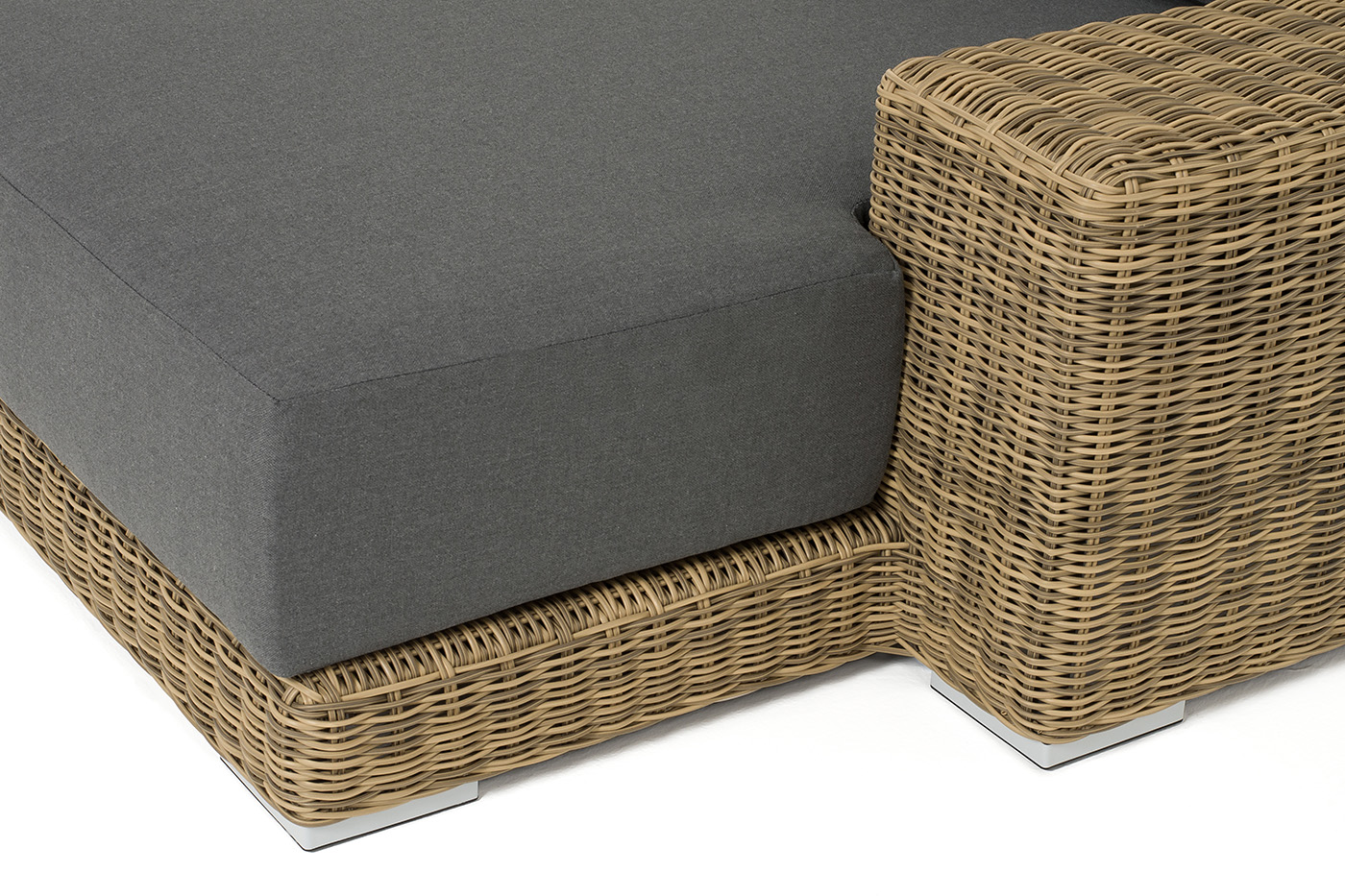 Капри кушетка из искусственного ротанга, цвет соломенный фото 5