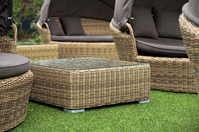Журнальный столик Лунго 4SIS из искусственного ротанга, цвет соломенный фото 4