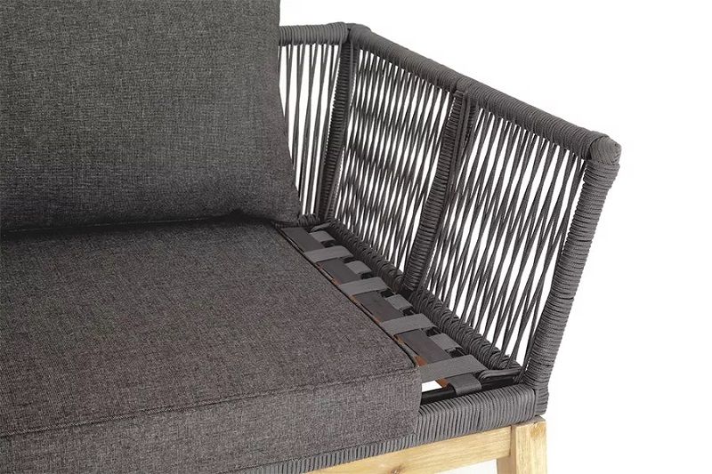 Модуль диванный боковой левый Барселона 4SIS из роупа (веревки), цвет серый фото 3